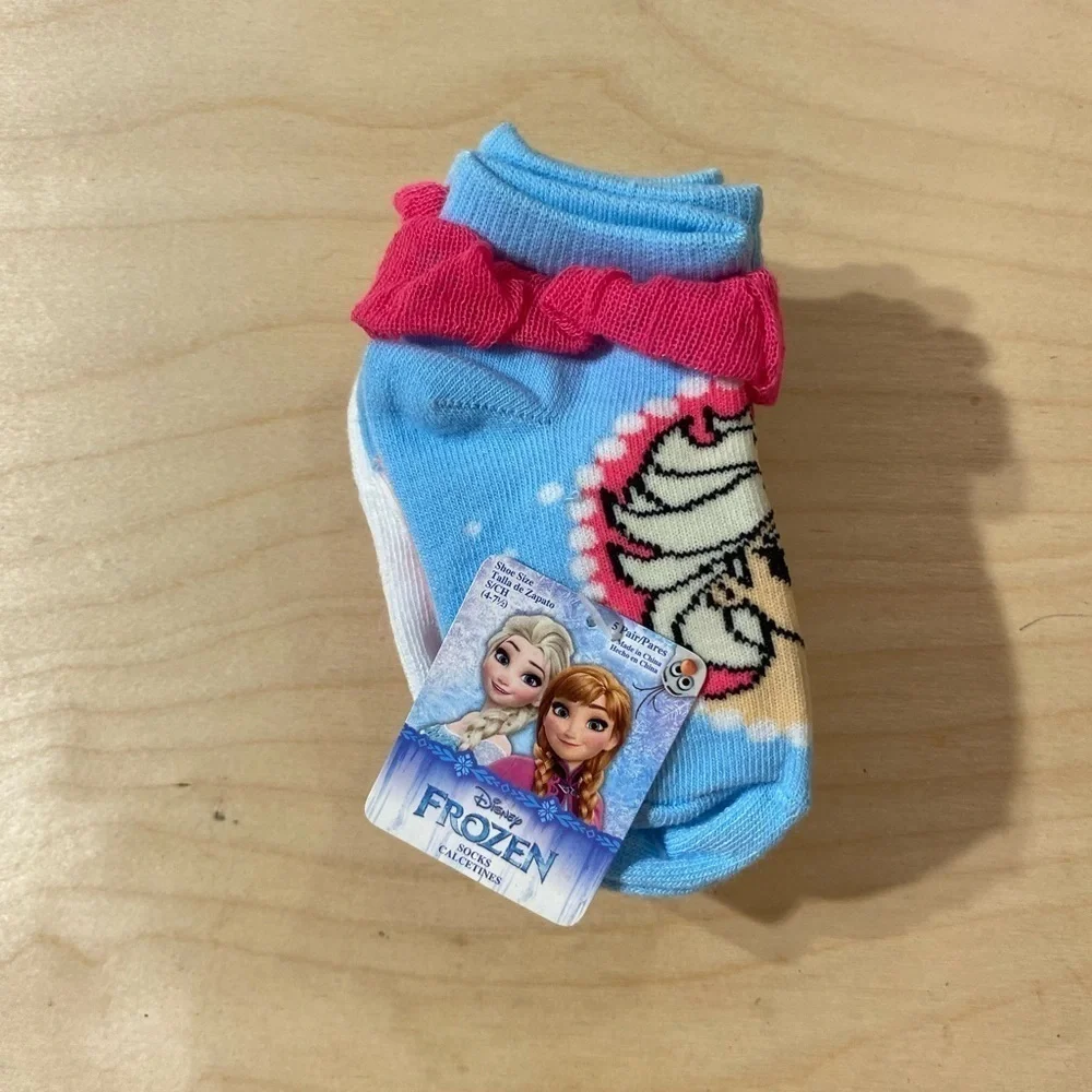 Disney Frozen Socks Shoe Size (4-7 1/2) 5 pair (HL)